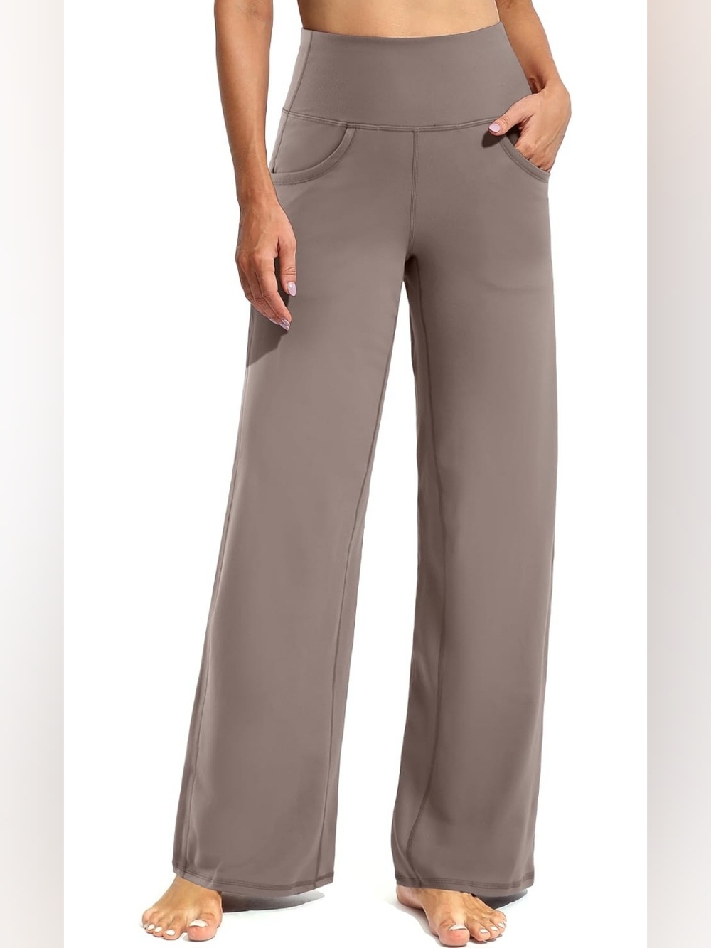 Bundle Of 2- Promover Wide Leg Pants (1 Taupe, 1 Black) Medium Petite.